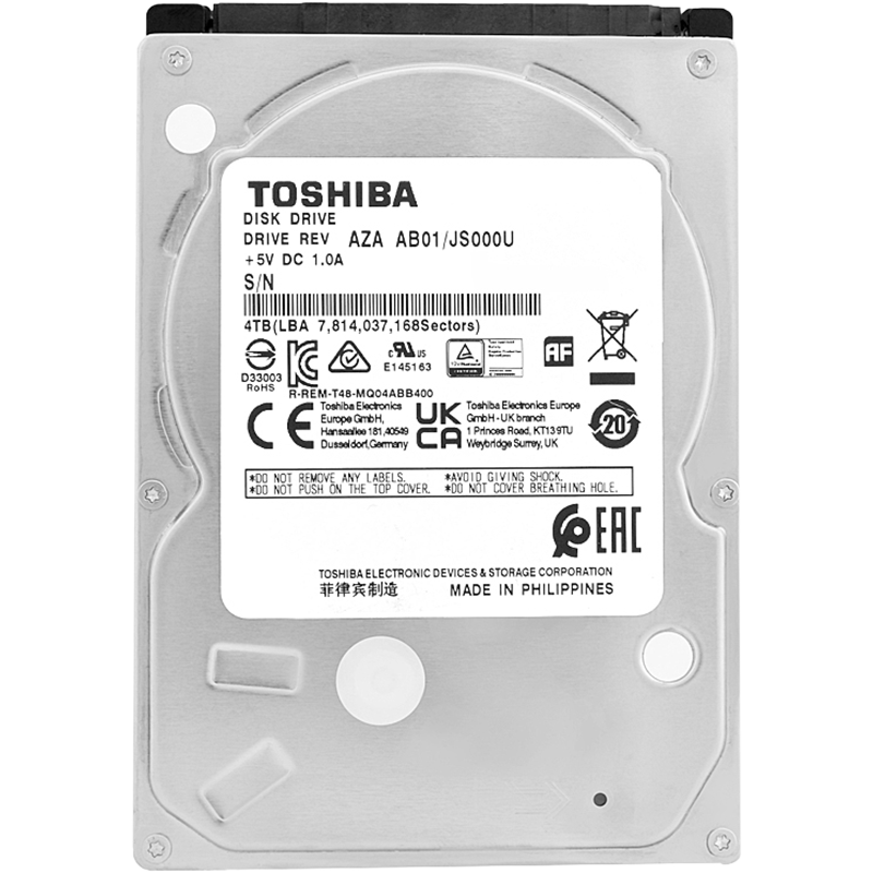 Жесткий диск/ HDD Toshiba SATA 4TB 2.5" 6.0 Gbit/s 15mm 5400 rpm 128Mb OFFICIAL RECERTIFIED 1 year warranty (replacement ST4000LM024)