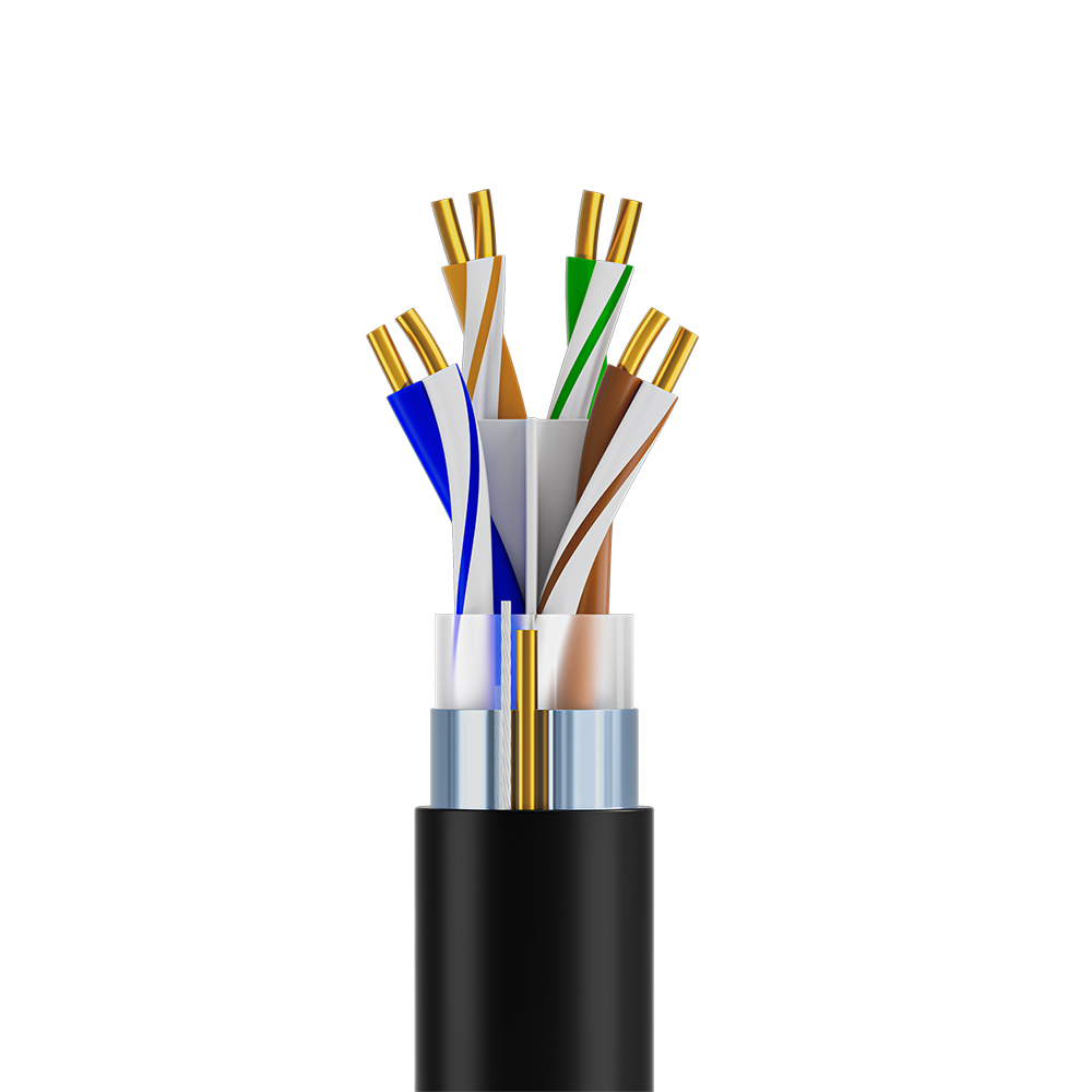 GCR Кабель витая пара кат.6А F/UTP LSZH 100м медь 4х2х0,57(23AWG) одножильный(Solid), черный