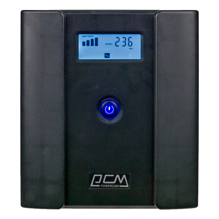 PowerCom Raptor RPT-1025AP LCD ИБП {Line-Interactive, 1025VA/615W, Tower, 4xEURO, LCD, USB}{1107532}