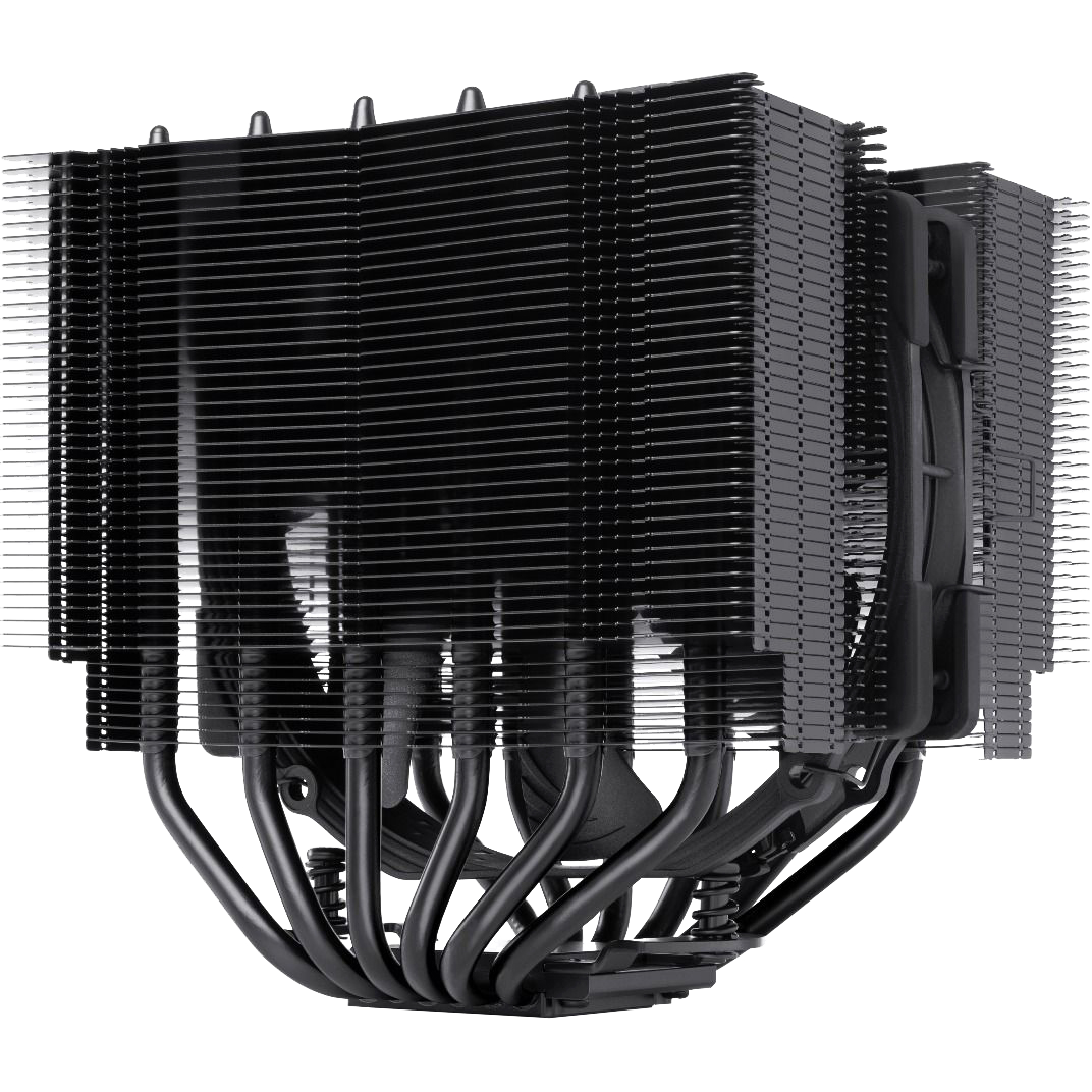 Кулер для процессора/ CPU Cooler Noctua NH-D15S chromax.black (167W, 4-pin PWM, 160mm, Al/Cu, 6x6mm, 1x150x140x25mm, 82.5CFM, 24.6dBA, 1500RPM, S: 1851/1700/1200/115X, AM5/AM4, Black)