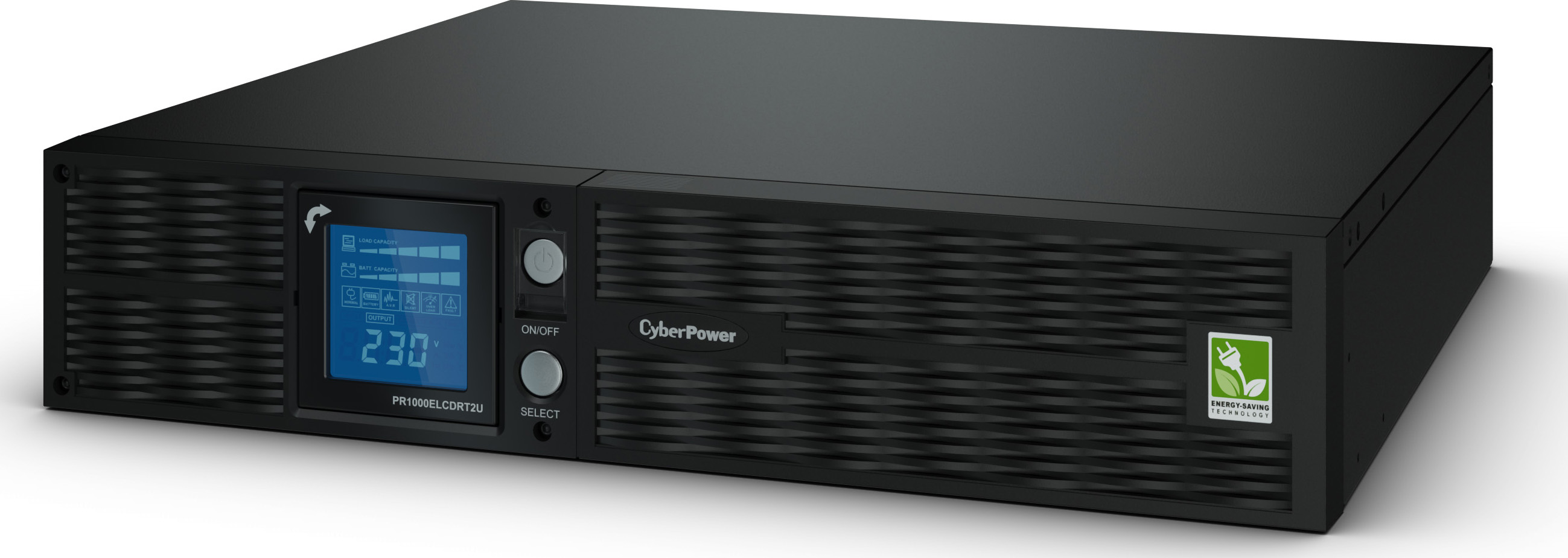 ИБП CyberPower PR1500ELCDRT2U {Line-Interactive, 1500VA/1350W, USB/RJ11/45 (8 IEC), 12В/7 Ач х 4}