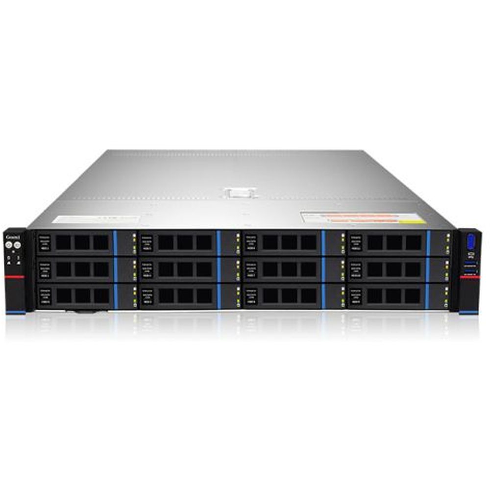 Серверная платформа/ Gooxi SR201-D12R 2U 12bay server, based on AMD 7003 platofrm. 2pcs of PCIe 4.0x16; 4xPCIe 4.0x8 2x 2.5" rear SAS/SATA 2x 2.5" rear NVMe 1300W 1+1 PSU EU power cables rail kit