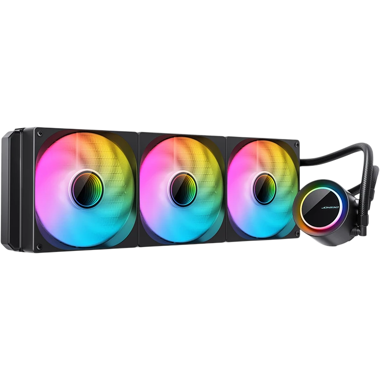 Система жидкостного охлаждения/ Water Cooling System JONSBO TG-420 ARGB Black (300W, 420mm, Black, ARGB/ Fans: 3x140mm, 93.73CFM, 36.2dBA, 1800RPM/ Pump height 54.55mm, 30dBA, 2400RPM, Rad thickness 54.5mm/ S: 1851, 1700, 1200, 115X, AM5, AM4)