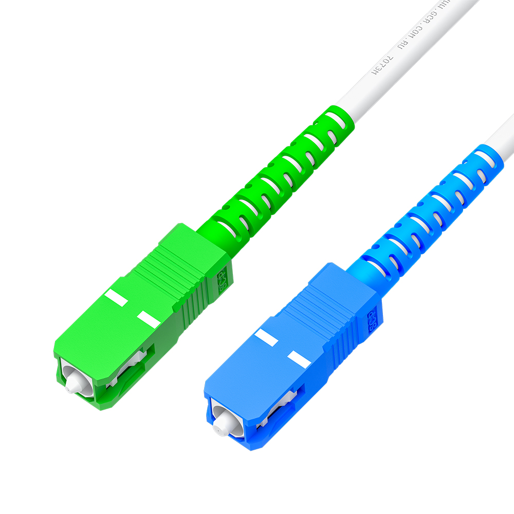 GCR PRO Патч-корд оптический 50.0m переходной SC/APC - SC/UPC Simplex одномодовый SM 9/125, LSZH, белый