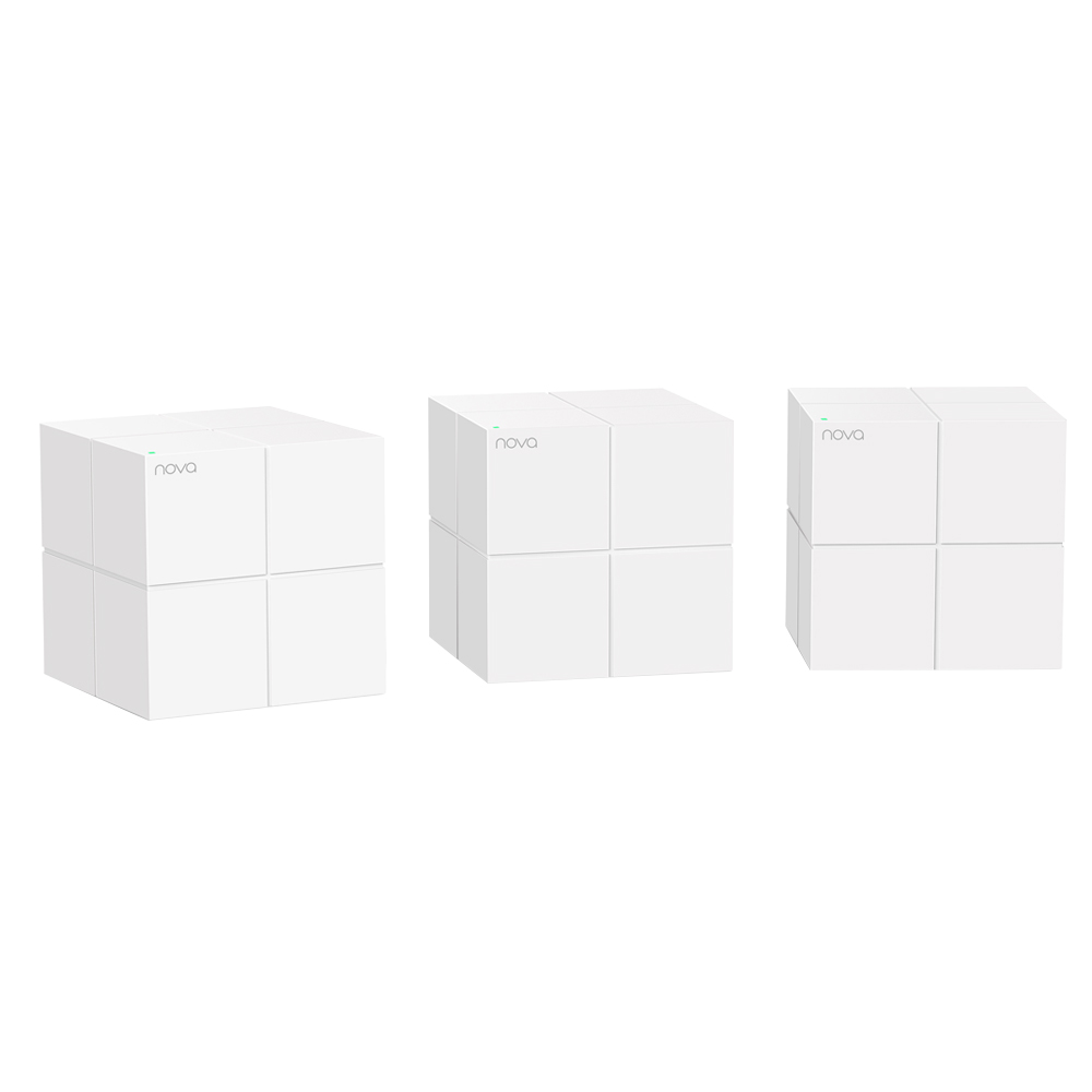 TENDA MW6(3-pack) Домашняя гигабитная Wi-Fi Mesh система АС2100, до 300 Мбит/с на 2,4 ГГц + до 867 Мбит/с на 5 ГГц, LAN 2x 1Гбит/с, 2 встроенные антенны