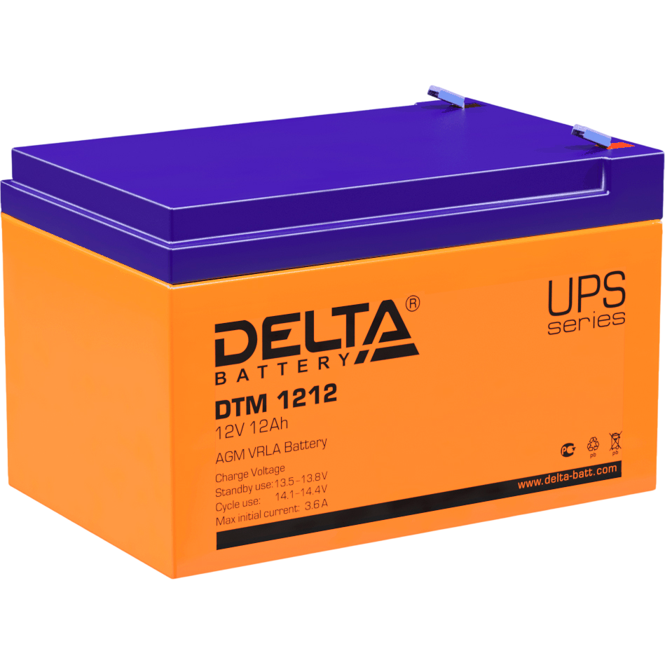 Delta DTM 1212  (12 А\ч, 12В) свинцово- кислотный аккумулятор