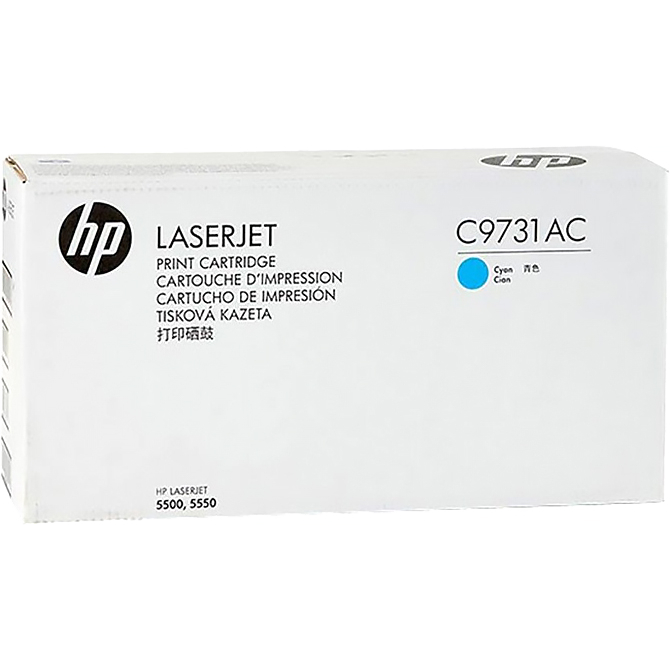 HP Картридж C9731AC лазерный голубой (12000стр.) для HP 5500/5550/5550dn/5550dtn/5550hdn/5550n  (белая коробка)