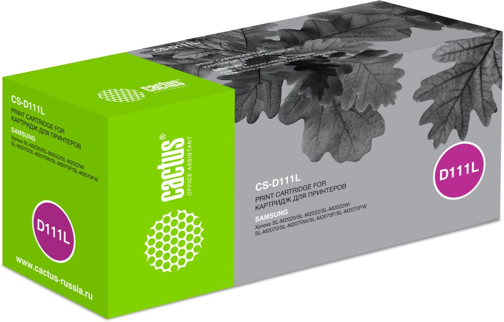 Тонер Картридж Cactus CS-D111L черный для Samsung Xpress M2022/M2020/M2021/M2020W/M2070 (1800стр.)