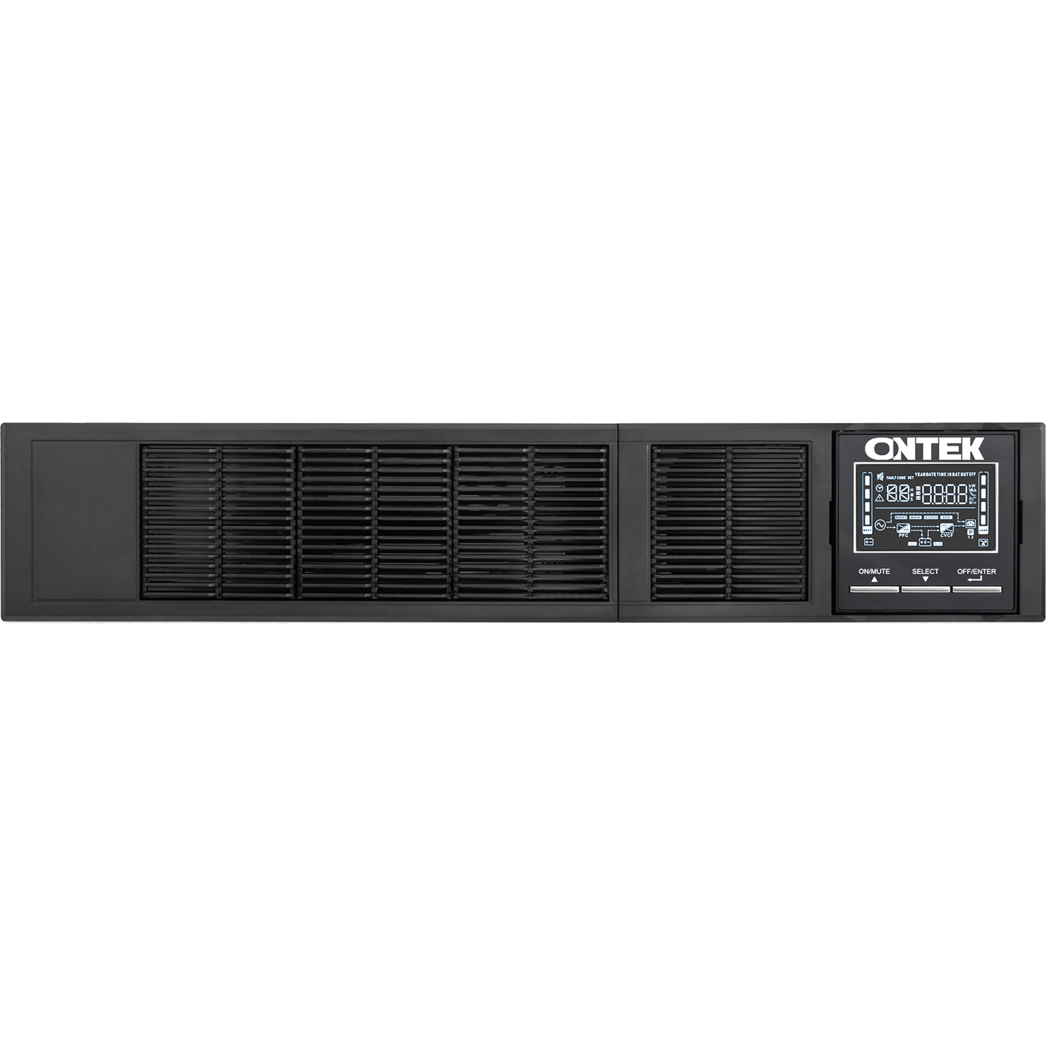 ИБП ONTEK SM RT 2, 2 кВА/2 кВт (PF=1) 2U с внутренними аккумуляторами 4х12В/9Ач {2000ВА/2000Вт, 12В/9Ач * 4 шт.}