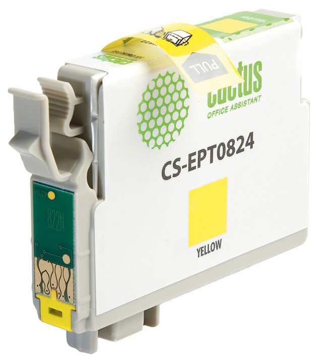 Cactus EPT0824 Картридж струйный CS-EPT0824 CS-EPT0824 желтый для Epson Stylus Photo R270/290/RX590 (11,4ml)