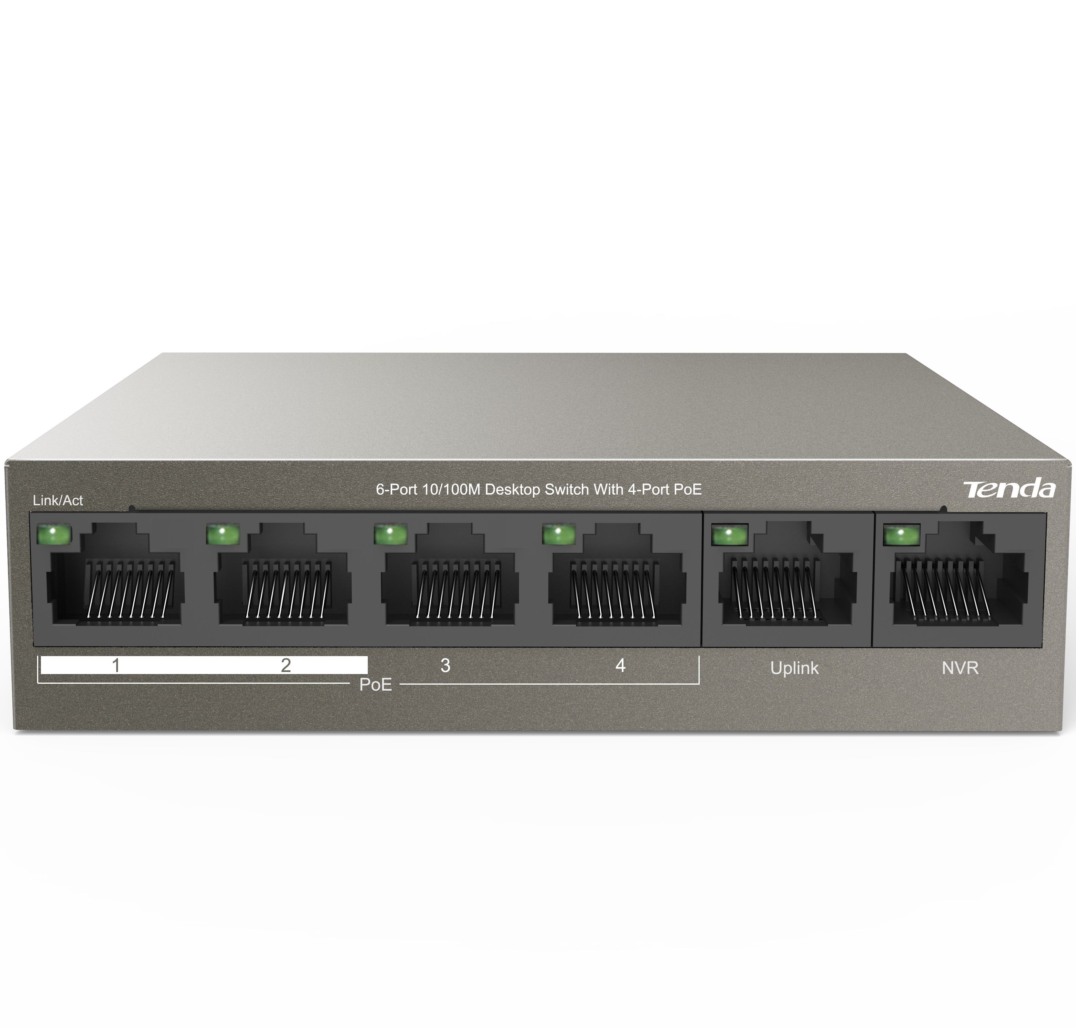 TENDA TEF1106P-4-63W Коммутатор настольный 6-Ports 10/100 Base-TX 4-Ports PoE(PoE бюджет 63W)