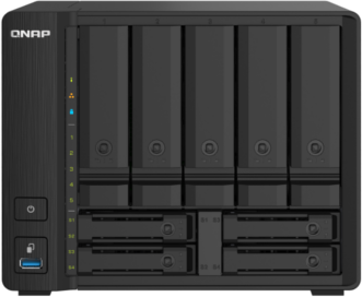Сетевое хранилище без дисков/ SMB QNAP TS-932PX-4G 9-Bay NAS, 5 x 3.5" and 4 x 2.5" drive slots, Alpine AL324 ARM quad-core 1.7GHz, 4 GB DDR4 (1x 4 GB) up to 16 GB (1 x 16 GB), 2 x 10GbE  SFP+, 2 x 2.
