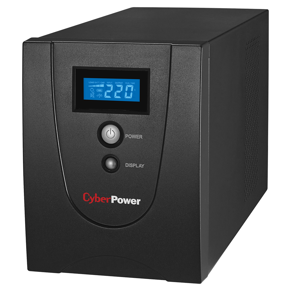 ИБП CyberPower VALUE2200ELCD {Line-Interactive, Tower, 2200VA/1320W USB/RS-232/RJ11/45 (4 EURO), 12В/9 Ач х 2}
