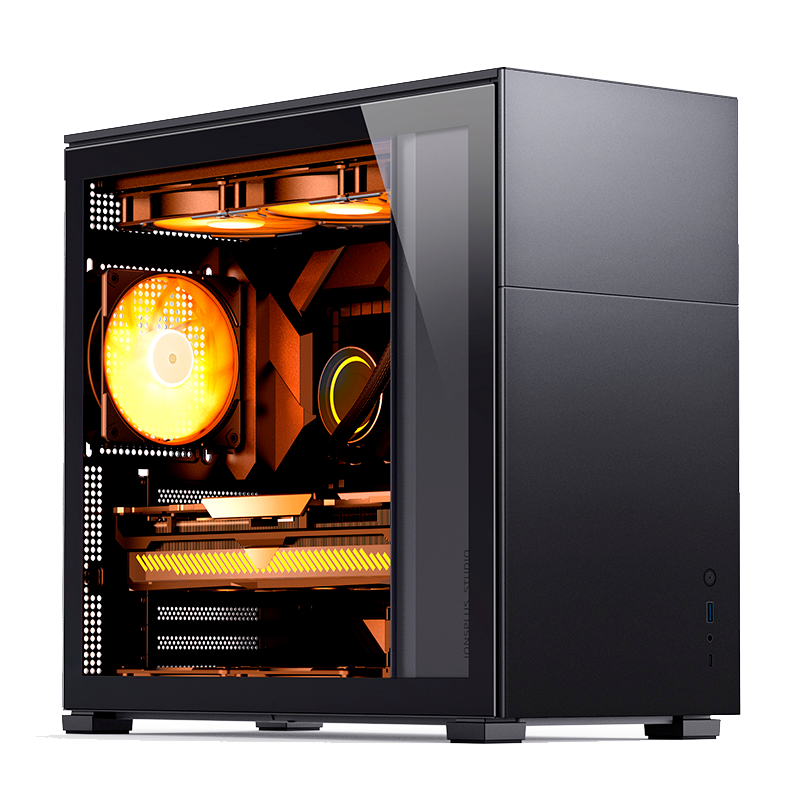 Корпус без блока питания/ Case JONSBO D41 STD, Midi-Tower, TG, no fan, 1xUSB-A 3.2 + 1xUSB-C 3.2, ATX, mATX Black