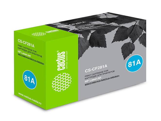 CACTUS CF281A Тонер Картридж  CS-CF281A черный для HP LJ Enterprise M630/M604n/M605n/M606dn (10500стр.)