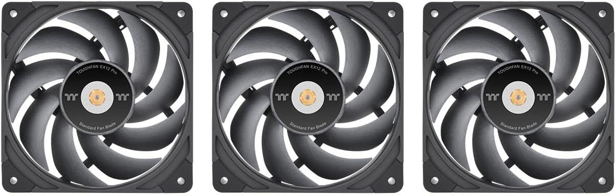 Вентилятор для корпуса Thermaltake Toughfan EX14 Pro Reverse 140х140x25 черный 4-pin 34.1дБ (упак.:3шт) (CL-F172-PL14BL-A) Ret [CL-F172-PL14BL-A]