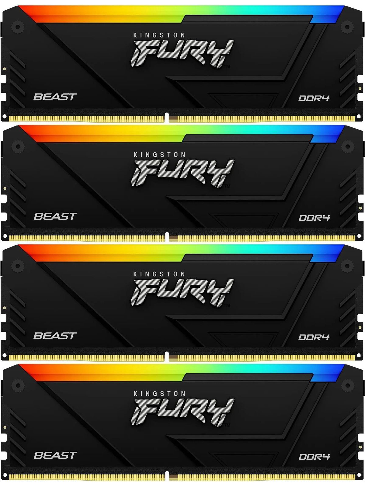 Kingston DDR4 DIMM 4x8GB 3600MHz KF436C17BB2AK4/32 Fury Beast RGB RTL Gaming PC4-28800 CL17 288-pin 1.35В kit single rank с радиатором Ret