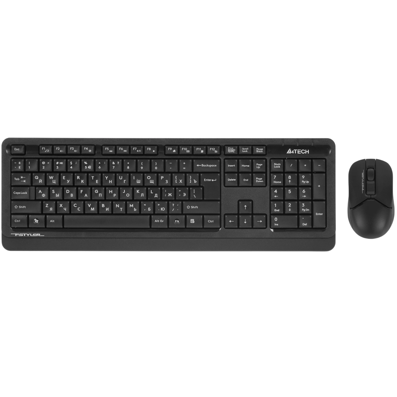 A-4Tech Клавиатура + мышь A4Tech Fstyler FG1012 клав:черный/серый мышь:черный USB беспроводная Multimedia [1599033]