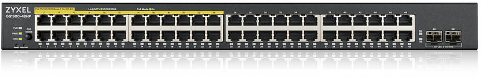 Zyxel GS190048HPV2-EU0101F Smart L2 PoE + switch, rack 19 ", 48xGE (24xPoE +), 2xSFP, PoE budget 170 W