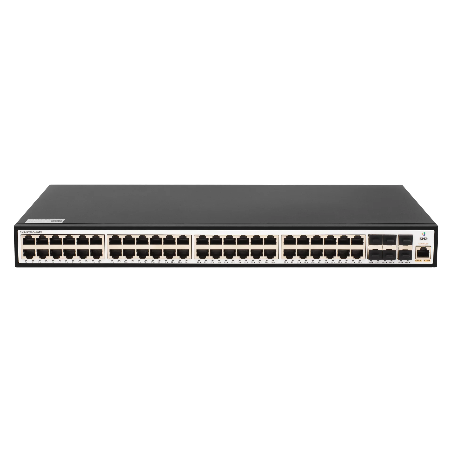 SNR SNR-S5110G-48TX Управляемый коммутатор уровня 2+, 48 портов 10/100/1000Base-T, 6 портов 1/10G SFP+, встроенный БП ~220V AC