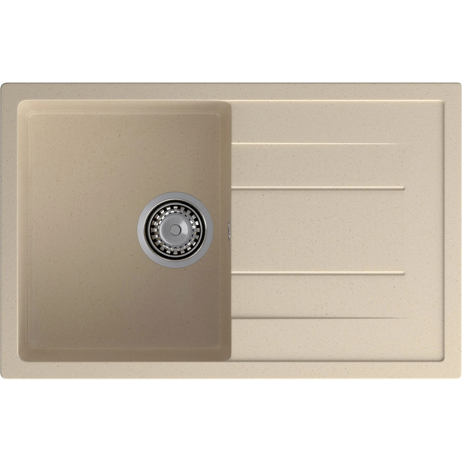 GRANFEST QUADRO Q-780L кашемир 1-чаша+крыло 770*495 мм, монтаж: врезной, материал: мрамор, цвет: кашемир