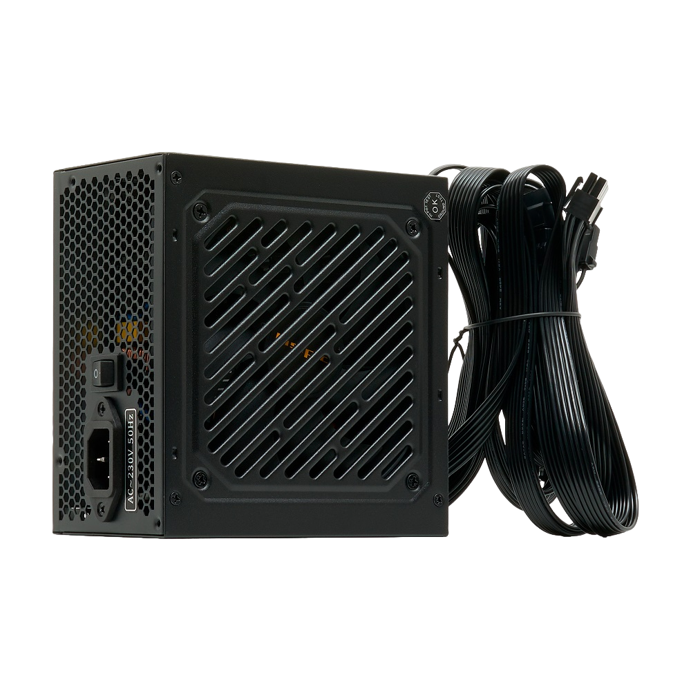 Блок питания/ Power Supply HSPD, 450W 80+ White (ATX, 2.31, Non-modular, 1x24(20+4)pin 500mm, 1xCPU 8(4+4)pin 550mm, 1xPCIe 8(6+2)pin 500mm, 1xMOLEX + SATA*2 400+150+150mm, 1xMOLEX + SATA 400+150mm , Active, 120x120mm, 150x140x86mm, APFC, OVP, OPP, SCP, UVP, NLO, SIP, black)