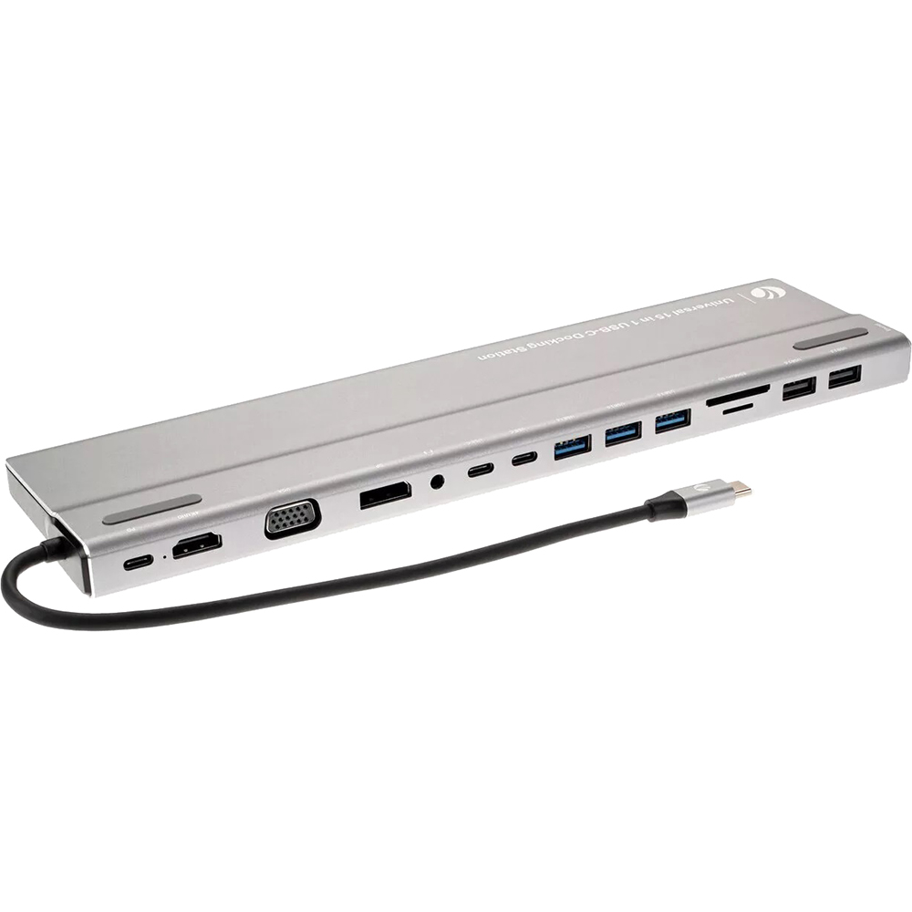 VCOM CU4703  Адаптер TypeC -->3*USB3.0+2*USB2.0+VGA+RJ45+SD+TF+AUD+HDMI+DP+2*USB3.1 Data+PD[4895182217294]
