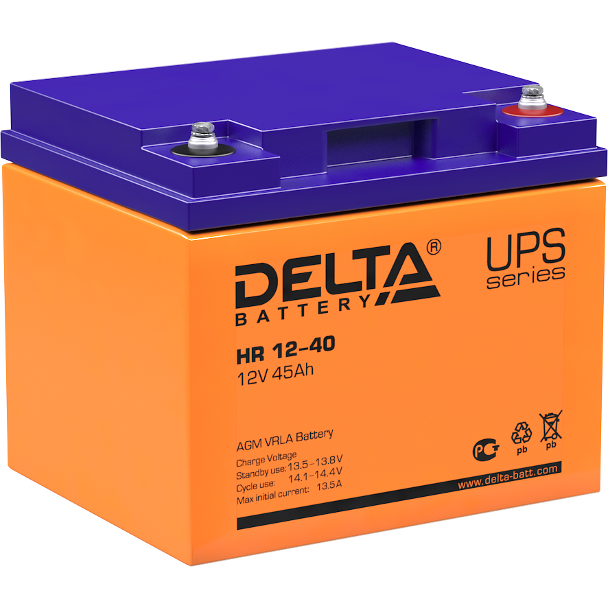 Delta HR 12-40 (40 А\ч, 12В) свинцово- кислотный  аккумулятор