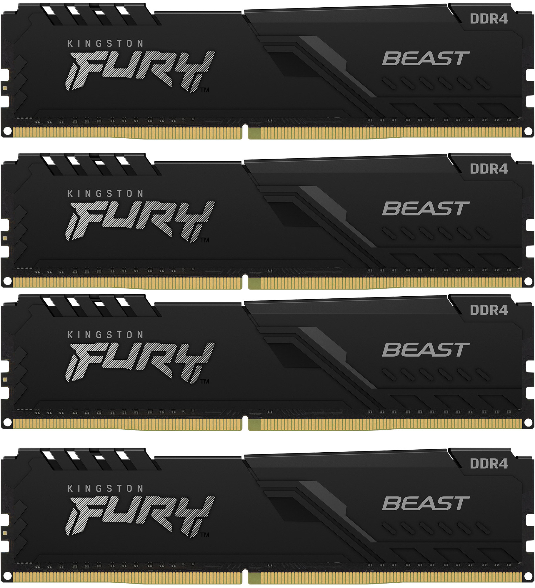 Kingston DRAM 128GB 3200MHz DDR4 CL16 DIMM (Kit of 4) FURY Beast Black EAN: 740617319811 (KF432C16BBK4/128)