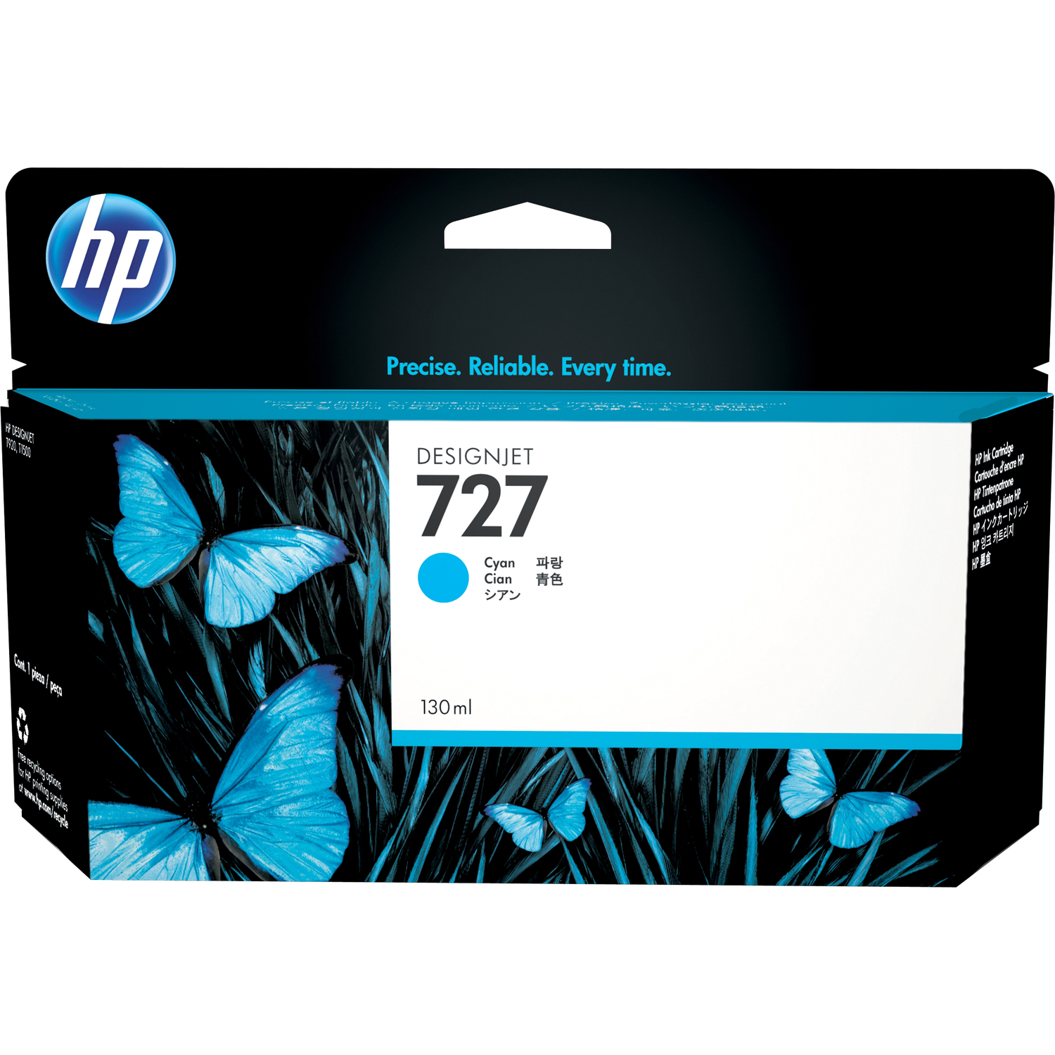 HP B3P19A Картридж №727, Cyan {Designjet T920/T1500, Cyan (130ml)}