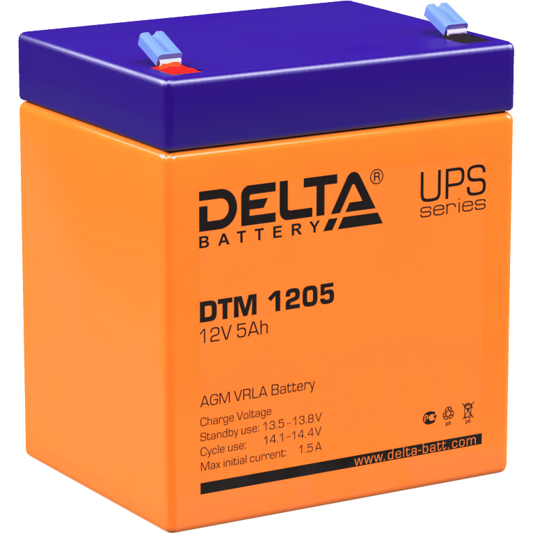 Delta DTM 1205  (5 А\ч, 12В) свинцово- кислотный аккумулятор