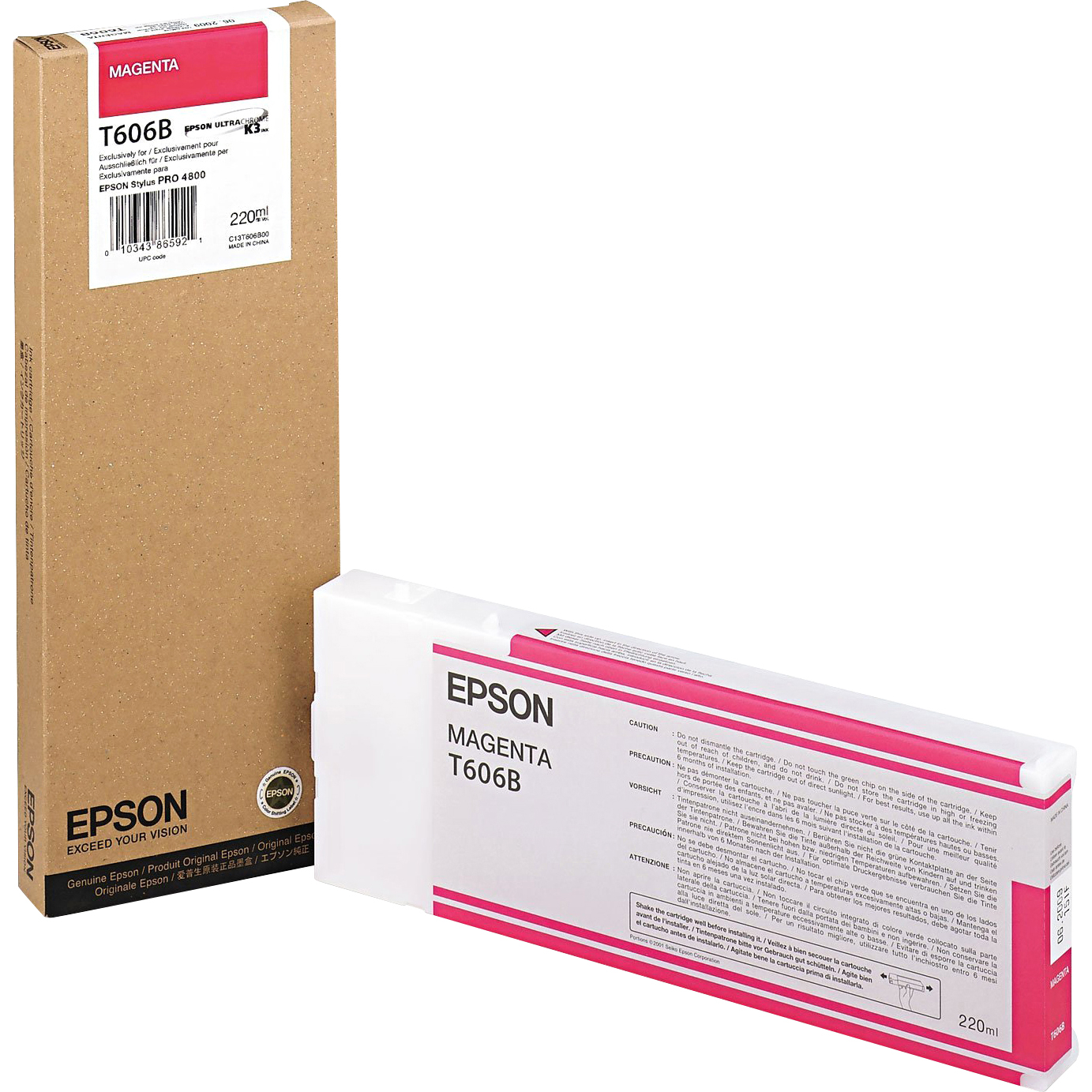 EPSON C13T606B00 Epson картридж для St. Pro 4800 (magenta), 220 мл. (LFP)