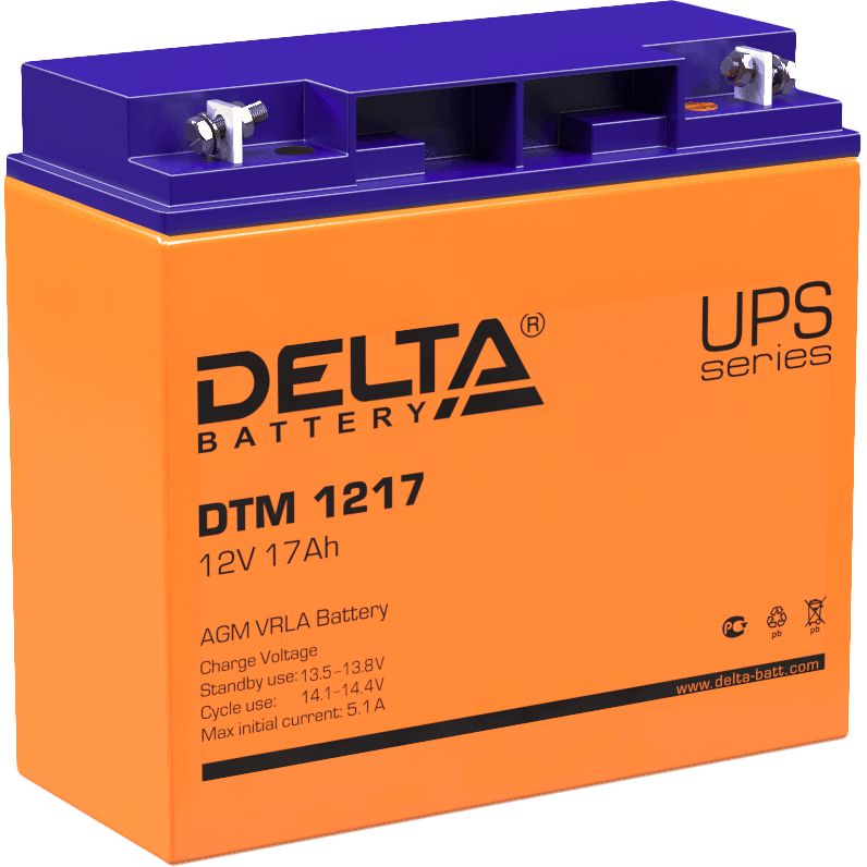 Delta DTM 1217  (17 А\ч, 12В) свинцово- кислотный аккумулятор