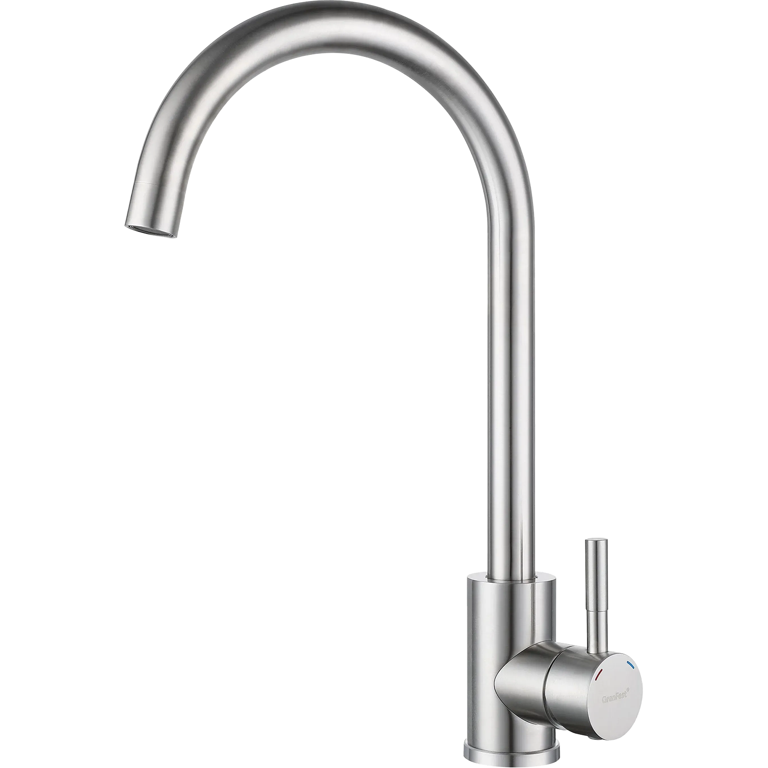 GRANFEST QUARZ Z-5410 нержавеющая сталь смеситель для кухни, U-образный, материал: нержавеющая сталь, поворотный излив, цвет нержавеющая сталь