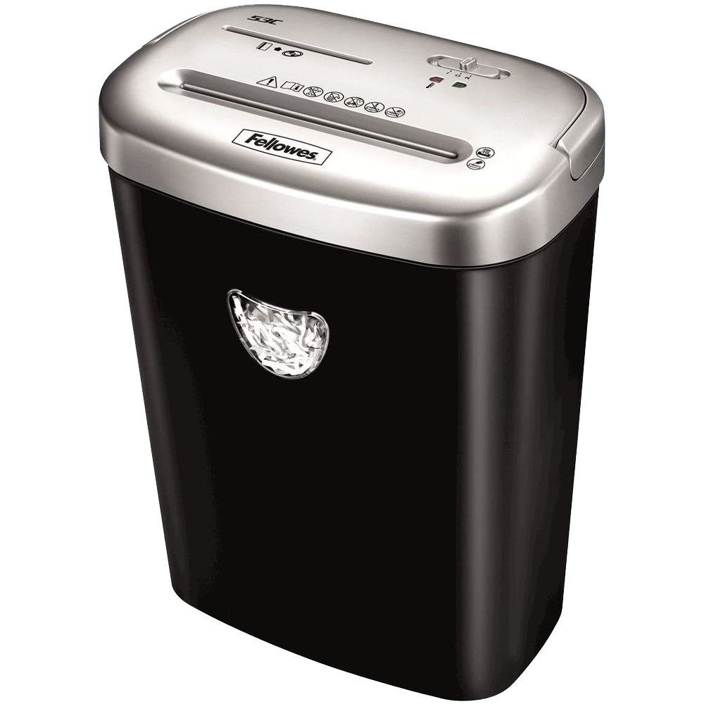 Fellowes Шредер PowerShred 53C FS-46531, {DIN P-4, 4х35мм, 10лст., 23лтр.,уничт.: скобы,скр., пл.карты,CD}
