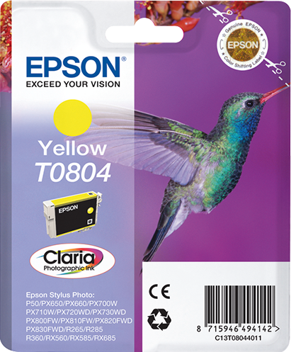 EPSON C13T08044011/4010/4021 T0804 Картридж желтый, стандартной емкости P50/PX660 (cons ink)