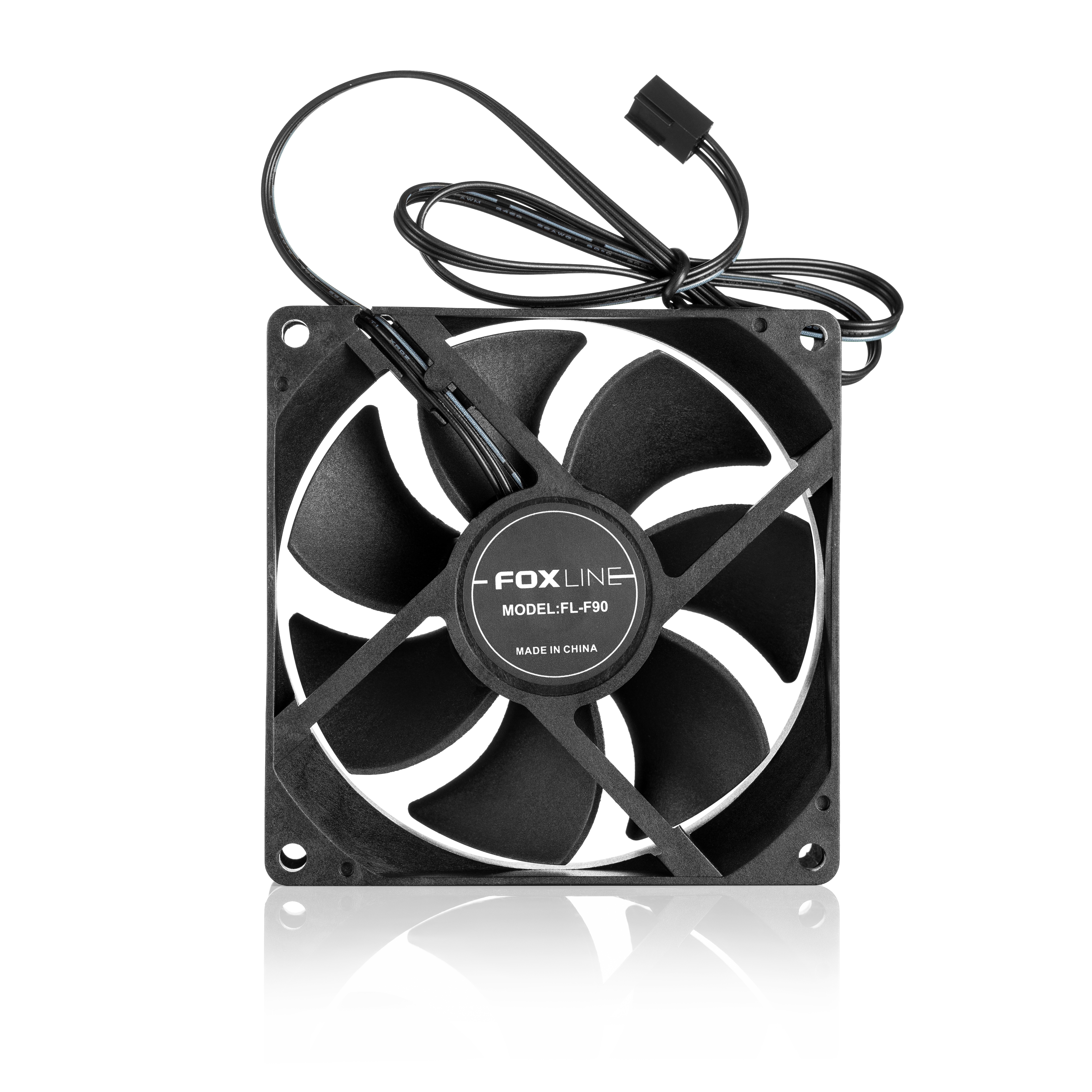 Охлаждение корпуса/ Case Cooler Foxline FL-F90, 90mm, 3pin connector Black