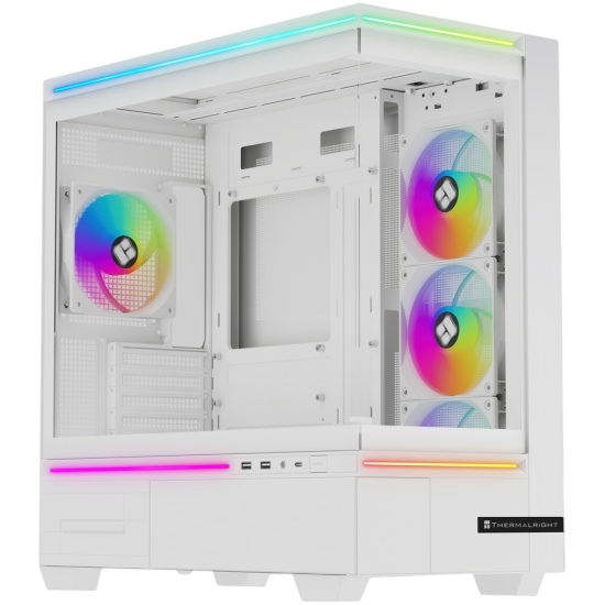 Корпус без блока питания/ Case Thermalright M10 FAN4-C, Mini-Tower, TG, 4x120mm ARGB, 2xUSB-A 3.0, 1xUSB Type-C, mATX, mITX White