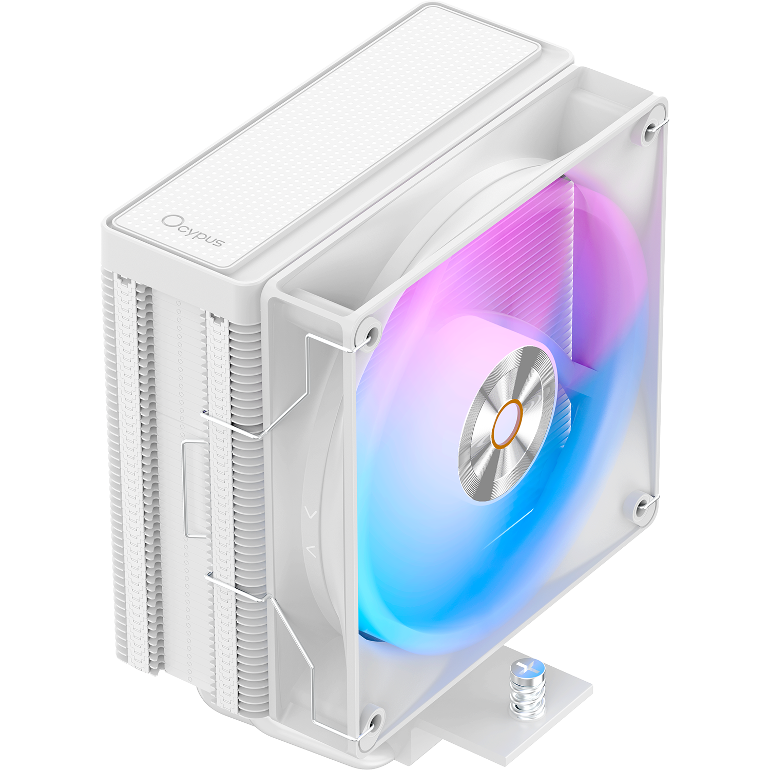 Кулер для процессора/ CPU Cooler Ocypus Delta A40 WH ARGB (220W, 4-pin PWM, 156.7mm, Al/Cu, 4x6mm, ARGB, 1x120mm, 73CFM, 29dBA, 2000RPM, S: 1851/1700/1200/115X, AM5/AM4, white)