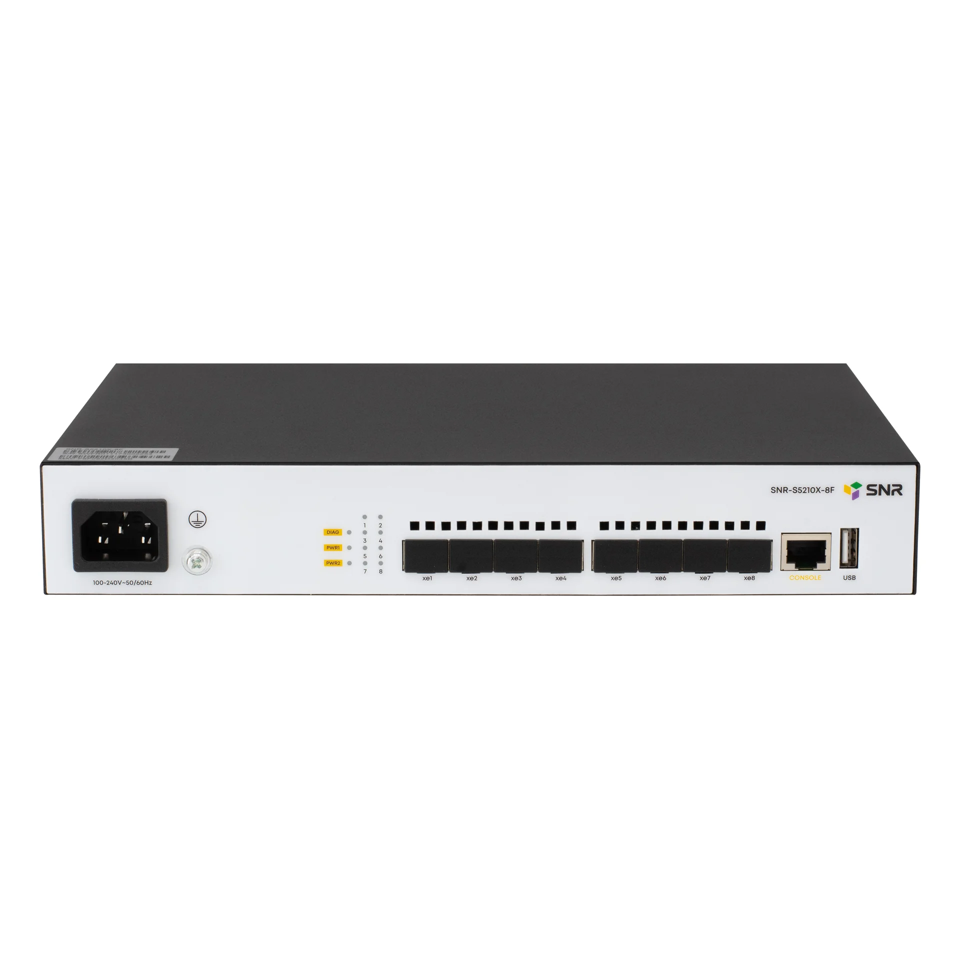 SNR SNR-S5210X-8F-RPS Управляемый коммутатор уровня 2+, 8 портов 1/10G SFP+, встроенный БП ~220V AC, RPS 12V DC