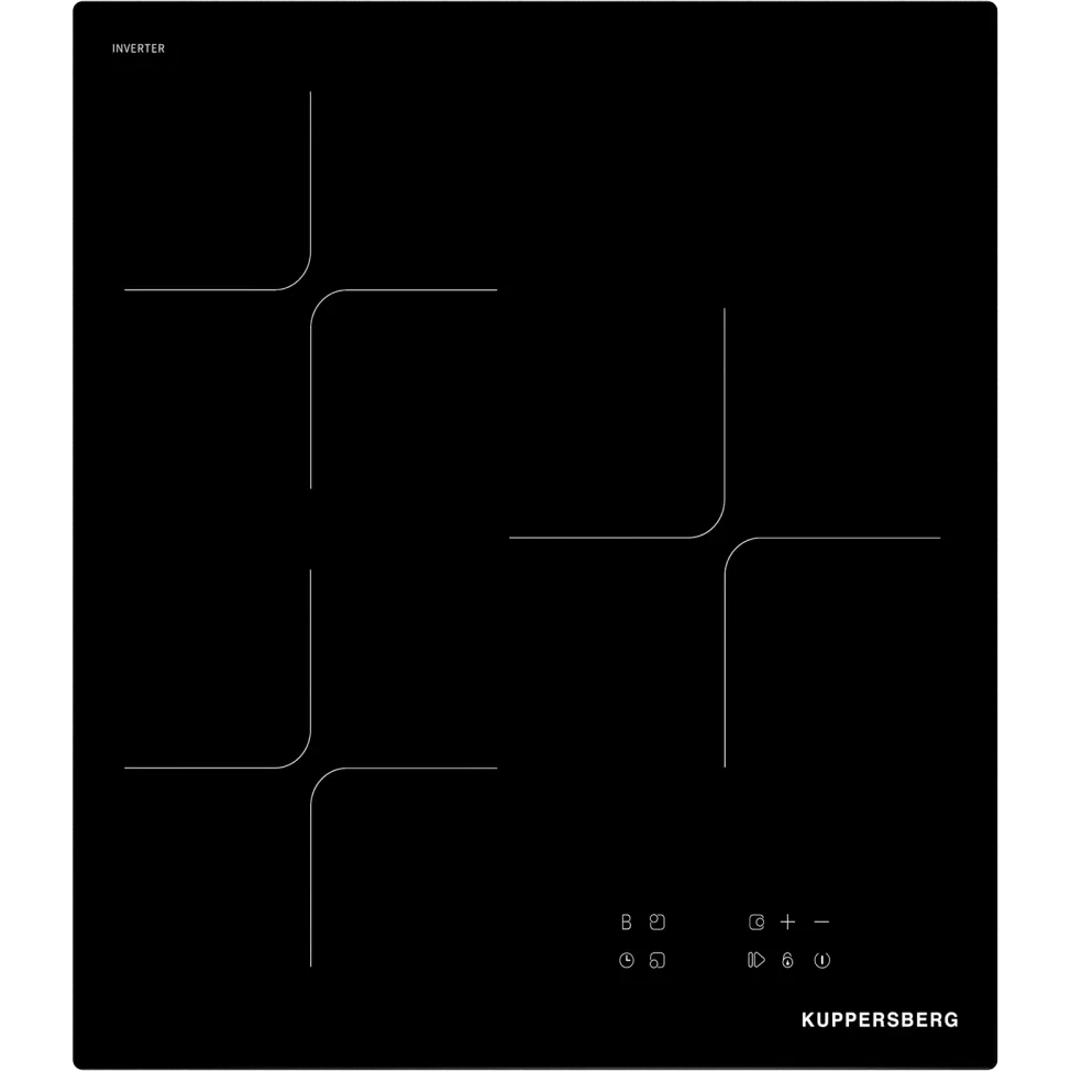 Варочная поверхность Kuppersberg/ Варочная поверхность Kuppersberg, индукция, High-Tech, 45 см, 9 уровней мощности, inverter, таймер, пауза, Booster, автоматическое отключение, сенсорное управление, автоматическое закипание, цвет черный