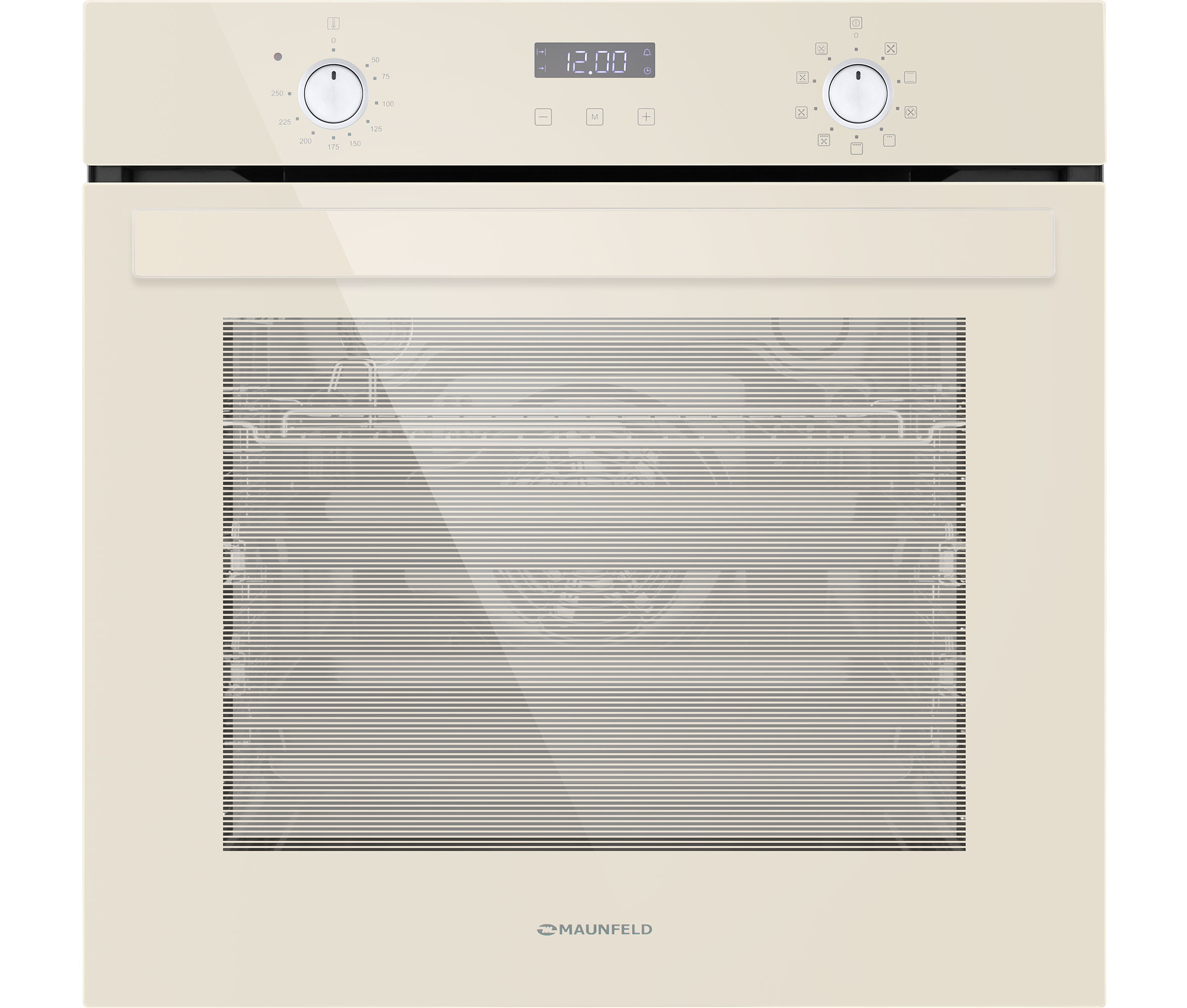 Шкаф духовой электрический MAUNFELD/ Шкаф духовой электрический, 76 л,595х595 мм, управление комбинированное, стекло в дверце 2, гриль,10 режимов,конвекция,тип очистки паром,цвет бежевый