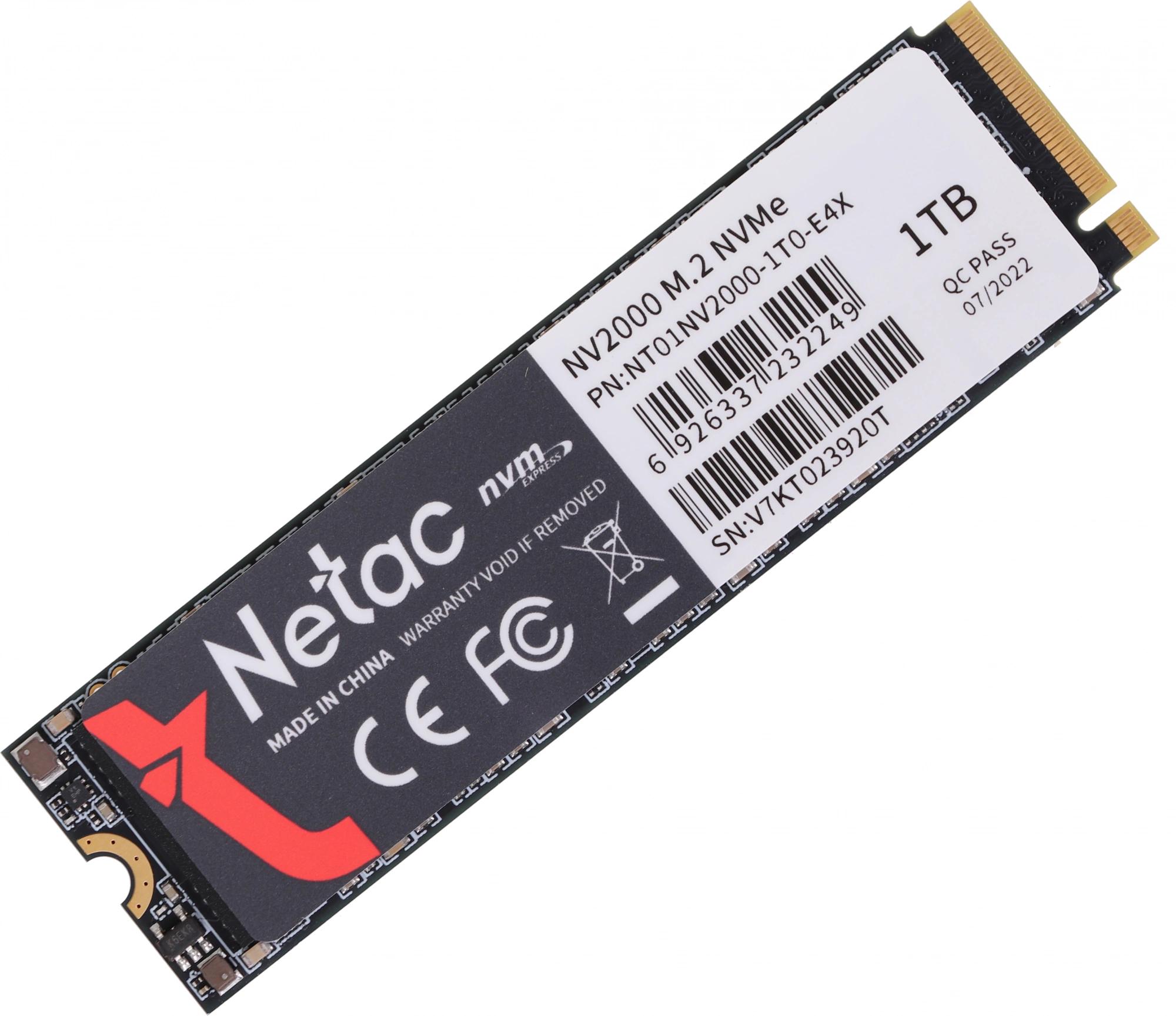 SSD Netac NV2000 PCIe 3 x4 M.2 2280 NVMe 3D NAND SSD 1TB NT01NV2000-1T0-E4X