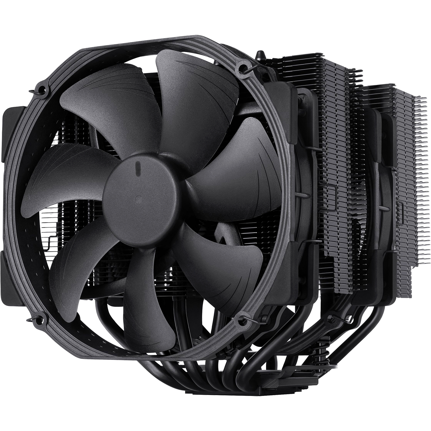 Кулер для процессора/ CPU Cooler Noctua NH-D15 chromax.black (183W, 4-pin PWM, 165mm, Al/Cu, 6x6mm, 2x140mm, 82.43CFM, 24.6dBA, 1500RPM, S: 1851/1700/1200/115X, AM5/AM4, Black)