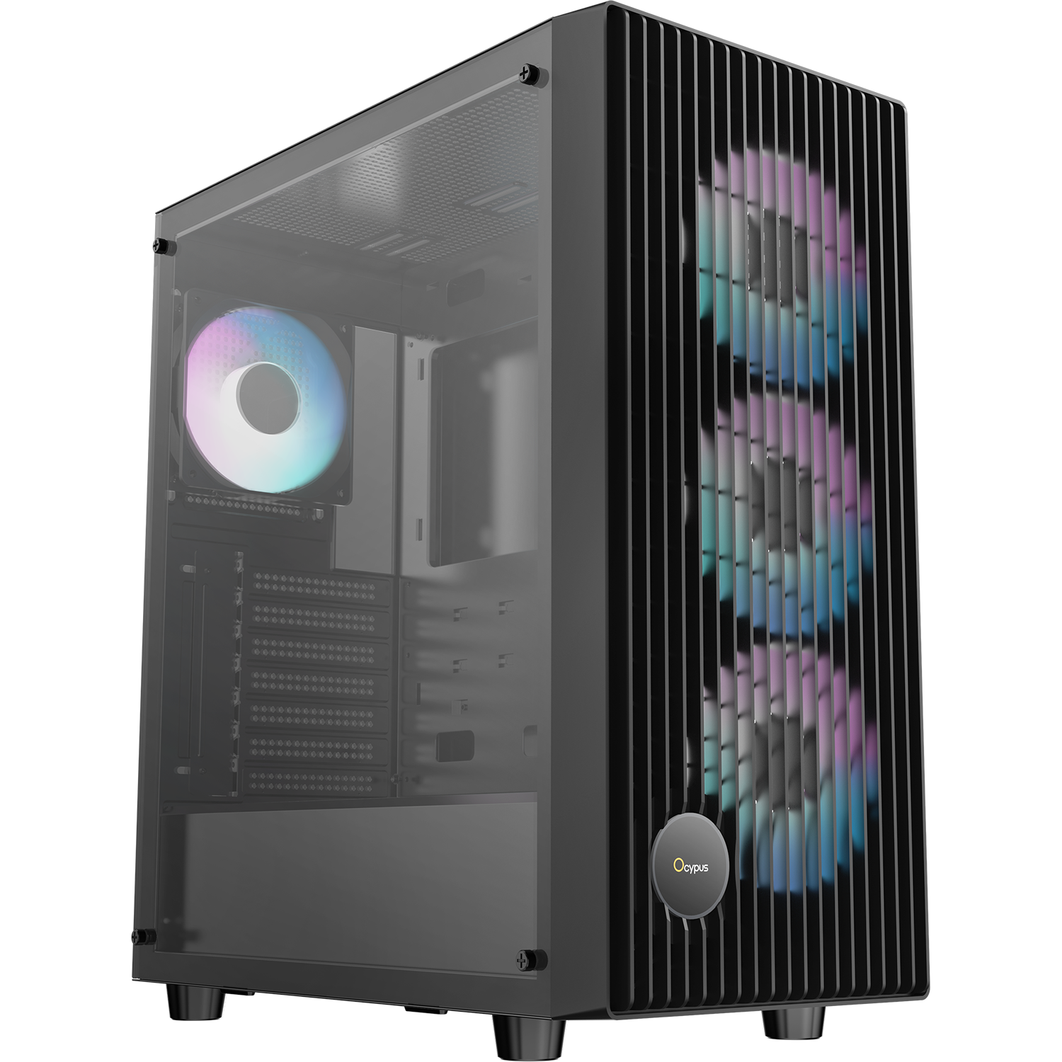 Case Ocypus Gamma C70 BK ARGB ATX / win / black / 4 ARGB fans / no PSU / Tempered Glass