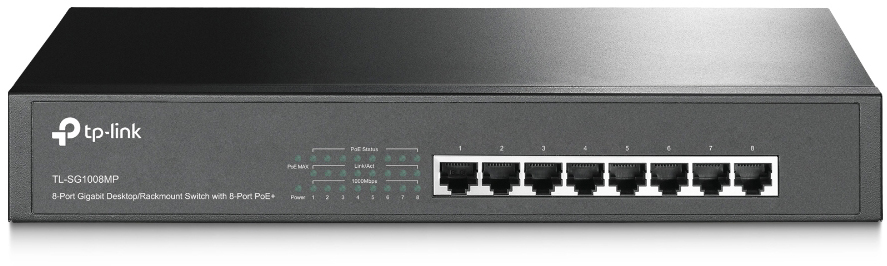 TP-Link TL-SG1008MP Коммутатор с 8 гигабитными портами PoE+ для размещения на столе или в стойке