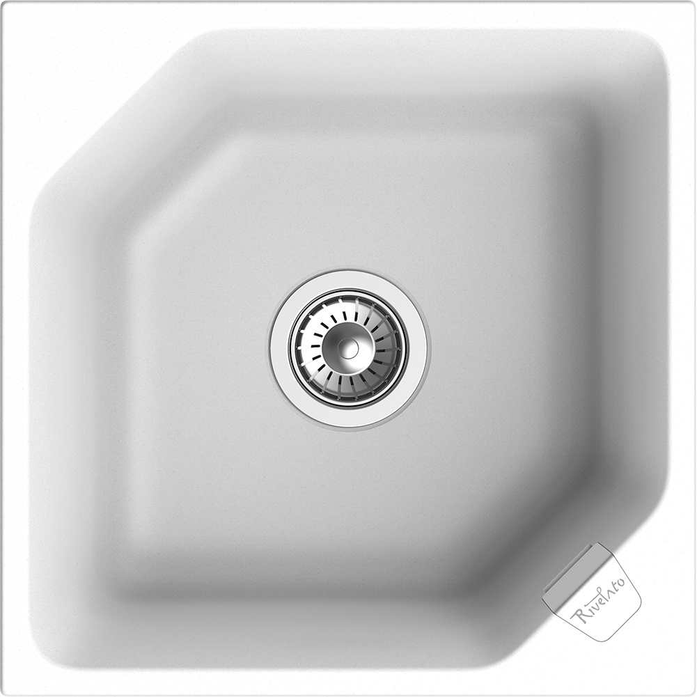 RIVELATO Мойка LOCUS 50  1-чаш 500*500, монтаж: врезной, материал: кварц, цвет: иней
