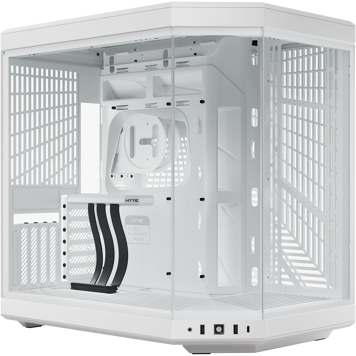 Корпус без блока питания/ Case HYTE Y70, Midi-Tower, TG, no fans, 2xUSB-A 3.2, 1xUSB Type-C, E-ATX, ATX, mATX, mITX Snow White