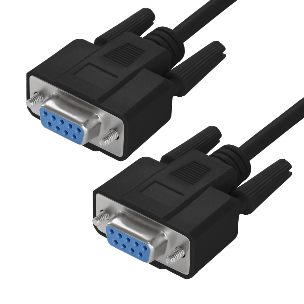 GCR PRO Кабель 3.0m черный, RS-232 DB9 F/DB9 F, 0-модемный, 30AWG, экран