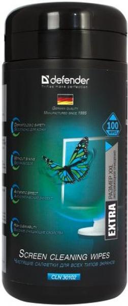 DEFENDER Влажные чистящие салфетки  CLN 30102 PRO в пласт. тубе, 100шт.